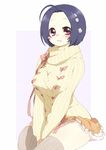  bad_id bad_pixiv_id blue_hair blush_stickers idolmaster idolmaster_(classic) idolmaster_2 jinichu miura_azusa red_eyes short_hair solo sweater thighhighs 