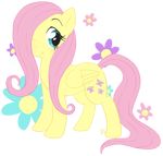 blue_eyes cute cutie_mark equine female feral flower fluttershy_(mlp) friendship_is_magic hair hasbro horse mammal my_little_pony pegasus pink_hair plain_background pony solo transparent_background unknown_artist wings 