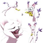  digimon eyeofcalamity female forceswerwolf gatomon micro plain_background skunkhase vorarephilia vore white_background 