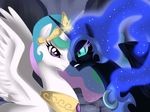  alicorn cool_colors equine female feral friendship_is_magic horn mammal melancholysanctuary my_little_pony nightmare_moon_(mlp) princess princess_celestia_(mlp) recycletiger royalty sibling siblings sisters winged_unicorn wings 