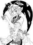  bad_id bad_pixiv_id gap greyscale hair_up hat monochrome nail_polish oekaki solo tegaki torichamaru touhou yakumo_yukari 