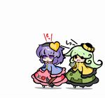  creeper edowan hat jpeg_artifacts komeiji_koishi komeiji_satori minecraft multiple_girls purple_hair saliva touhou 