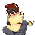  bad_id bad_pixiv_id baseball_cap blush fuzzy gen_1_pokemon hairy_pikachu hat hug jealous male_focus pikachu pokemon pokemon_(creature) pokemon_(game) pokemon_rgby red_(pokemon) red_(pokemon_rgby) sitting yama_(rabbit_room) 