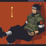  arabagi beard cigarette facial_hair flak_jacket forehead_protector grin lighter male_focus naruto naruto_(series) sarutobi_asuma smile smoking solo tan 