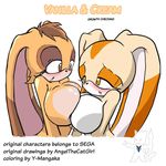  angelthecatgirl anthro big_breasts blush boob_squish breast_squish breasts breasts_frottage brown_eyes child cream_the_rabbit daughter female lagomorph lesbian mammal milf mother parent plain_background rabbit sega sonic_(series) vanilla_the_rabbit white_background young 