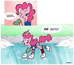  comic earth_pony equine female feral friendship_is_magic fur hasbro horse ice ice_skating mammal my_little_pony pink_fur pinkie_pie_(mlp) pony skating socks unknown_artist willdrawforfood1 