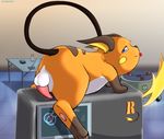  ass_up balls blue_eyes ear_piercing gay hindpaw looking_at_viewer male nintendo nude paws penis piercing pok&#233;mon pok&eacute;mon raichu solo tongue tongue_out video_games warden006 warden_006 