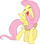  clothing cute cutie_mark equine eyes_closed female feral fluttershy_(mlp) friendship_is_magic hair hasbro horse mammal my_little_pony pegasus pink_hair plain_background singing solo transparent_background turned_head unknown_artist vest walking wings winter_wrap_up 