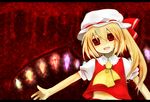  belly_button blonde_hair bottomless female flandre_scarlet hat loli looking_at_viewer navel open_mouth red_eyes ribbon solo standing the_embodiment_of_scarlet_devil touhou vampire wings 