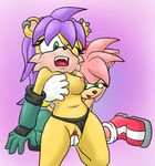  amy_rose breast_grab breasts duo female fingering green_eyes hair lesbian mina_mongoose nipples one_eye_closed penetration pink_hair purple_hair pussy sega sonic_(series) sonic_team the_other_half vaginal vaginal_penetration 