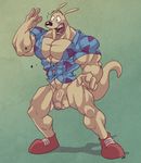 balls big_muscles bottomless dodoki flaccid hyper hyper_muscles male mammal marsupial muscle_growth muscles mutant_serpentina open_mouth penis rocko rocko&#039;s_modern_life rocko's_modern_life solo surprise uncut vein wallaby 