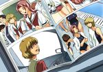  ass black_hair blonde_hair brown_hair buruma car car_interior chalkboard cirima classroom closed_eyes drain_(object) fujisaki_akari glasses ground_vehicle gym_uniform happy hikaru_no_go lane_line laughing long_hair looking_back motor_vehicle multiple_girls nase_asumi one-piece_swimsuit photo_(object) pink_hair pool poolside pov school_swimsuit school_uniform serafuku short_hair smile swimsuit tamako-sensei teacher towel towel_around_neck 