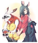  animal_ears black_eyes black_hair black_hakama goggles goggles_on_head hakama japanese_clothes kari-kenji king_kazuma shinohara_natsuki sisco summer_wars 