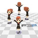  3d brown_hair female_protagonist_(persona_3) funako persona persona_3 persona_3_portable red_eyes ribbon school_uniform 