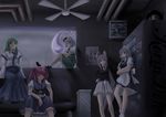  ceiling_fan electric_fan hakurei_reimu izayoi_sakuya kochiya_sanae konpaku_youmu konpaku_youmu_(ghost) kou_(haijindeath) multiple_girls onozuka_komachi pipes rain reisen_udongein_inaba touhou vending_machine yukkuri_shiteitte_ne 