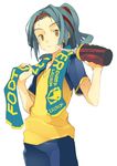  bad_id bad_pixiv_id bottle clothes_writing headband inazuma_eleven inazuma_eleven_(series) kaimuari kazemaru_ichirouta male_focus raimon raimon_soccer_uniform soccer_uniform solo sportswear sweat towel 