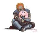  armor bad_id bad_pixiv_id beard bird cape company_connection dark_skin dark_skinned_male facial_hair ganondorf gerudo glaring hair_ornament hug kirby kirby_(series) red_hair sitting the_legend_of_zelda the_legend_of_zelda:_twilight_princess tori-kei 