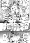  comic greyscale hard_translated highres horn hoshiguma_yuugi komeiji_satori kurinton kurodani_yamame mizuhashi_parsee monochrome multiple_girls pointy_ears source_request touhou translated 