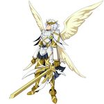  .hack//games .hack//link 1boy angel_wings armor balmung_(.hack//) knight male_focus official_art solo sword weapon white_hair wings 