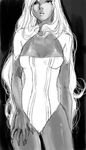  black_background breasts dark_skin final_fantasy final_fantasy_xii fingernails fran long_hair lowres monochrome simple_background sketch swimsuit white_hair 