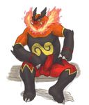  emboar erection fire looking_at_viewer male nintendo penis pok&#233;mon pokemon presenting red_eyes solo video_games yellowpower 