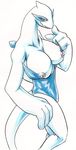  anthro breasts female legendary_pok&#233;mon looking_at_viewer lugia nintendo nipples one-piece_swimsuit pok&#233;mon pokemon solo swimsuit sya video_games 