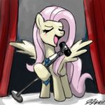  female feral fluttershy_(mlp) friendship_is_magic hasbro horse john_joseco mammal microphone my_little_pony pegasus pony singing solo wings 