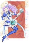  beamed_eighth_notes blue_choker blue_footwear blue_legwear blue_skirt boots brooch choker cure_beat dress eighth_note eyelashes frills g-clef_(suite_precure) guitar hair_ornament hair_ribbon heart highres instrument jewelry kurokawa_eren love_guitar_rod magical_girl musical_note precure quarter_note ribbon sabachiyo_land seiren_(suite_precure) skirt smile solo staff_(music) suite_precure thigh_boots thighhighs yellow_eyes 