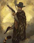 cigar cigarillo feline gun gunslinger hat looking_at_viewer male mammal poncho ranged_weapon smoking solo sun vrass weapon western 
