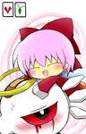  angel blood blood_tears bloody_tears blush bow fairy halo kirby kirby_(series) kirby_64 monster nintendo pink_hair red_sclera ribbon_(kirby) zero_two 