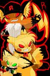  annoying_watermark claws collar electric evil gloves glowing glowing_eyes hat nintendo pichu pikachu pok&#233;mon pok&eacute;mon raichu red_eyes team_rocket vengefulspirits video_games watermark 