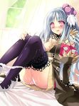  :q bed blue_hair blush boots breasts cum hand_on_own_knee high_heels kizuki_erika long_hair medium_breasts panties panty_pull pink_eyes purple_legwear ragnarok_online shadow_chaser sitting solo thigh_boots thighhighs tongue tongue_out underwear 