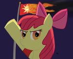  angelkiller777 apple_bloom_(mlp) applebloom_(mlp) burning cub defiant equestrian_flag equine female feral fight_the_power flag flames foal friendship_is_magic hasbro hi_res horse mammal my_little_pony no_pasar&#225;n no_pasar&aacute;n pony resistance solo young 