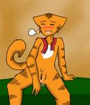  anthro bittersweet_candy_bowl black cat feline female fur happy i_came kangarookevin mammal markings orange orange_fur pussy pussy_juice sitting smile solo spread_legs spreading tabby webcomic white 