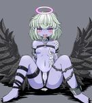  after_sex angel bad_feet barefoot bdsm belt black_wings blush bondage bound breasts chain collar cuffs cum cum_in_pussy cum_pool dark_angel_(monster_girl_encyclopedia) error fat_mons feathers halo low_wings midriff monster_girl monster_girl_encyclopedia nipples panties pointy_ears purple_eyes purple_skin pussy remiria27 saliva shackles silver_hair sitting slave small_breasts solo spread_legs tattoo thong trembling underwear wings 