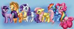  blush cutie_mark equine female feral fluttershy_(mlp) friendship_is_magic fur group hasbro horn horse mammal my_little_pony pegasus pink_fur pinkie_pie_(mlp) platina-jolteon pony rainbow_dash_(mlp) rarity_(mlp) tail_bite twilight_sparkle_(mlp) unicorn wings 