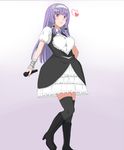  dream_c_club heart long_hair maid maid_outfit mari_(dream_c_club) purple_hair solo toki_(artist) 