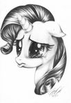  absurd_res black_and_white carlotta-guidicelli carlotta-guidicelli_(artist) equine female feral friendship_is_magic hasbro hi_res horn horse mammal monochrome my_little_pony plain_background pony pout pouting rarity_(mlp) sketch solo unicorn white_background 