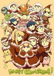  6+boys alternate_costume bowser christmas diddy_kong donkey_kong_(series) fire_emblem fire_emblem:_monshou_no_nazo fire_emblem:_souen_no_kiseki gen_1_pokemon hat ice_climber ike ivysaur jigglypuff kid_icarus kirby kirby_(series) link lucas luigi mario_(series) marth meta_knight metal_gear_(series) metal_gear_solid metroid mother_(game) mother_2 mother_3 multiple_boys multiple_girls nana_(ice_climber) ness o-yuki olimar pikachu pikmin_(creature) pikmin_(series) pit_(kid_icarus) pokemon pokemon_(creature) popo_(ice_climber) princess_peach princess_zelda samus_aran santa_costume santa_hat solid_snake star_fox super_mario_bros. super_smash_bros. the_legend_of_zelda the_legend_of_zelda:_the_wind_waker the_legend_of_zelda:_twilight_princess toon_link wolf_o'donnell 