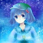  bad_id bad_pixiv_id blue_eyes blue_hair haihai hair_bobbles hair_ornament hat kawashiro_nitori key solo touhou two_side_up 