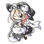  aoblue blonde_hair blue_eyes chibi hat highres kirisame_marisa one_eye_closed ribbon solo touhou witch_hat 