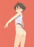  ass blush brown_eyes brown_hair dream_c_club dream_c_club_(series) embarrassed fundoshi japanese_clothes looking_back nanaichi nao_(dream_c_club) short_hair solo yamakasa 