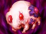  floral_print gen_5_pokemon horror_(theme) monster munna no_humans pokemon pokemon_(creature) realistic red_eyes veins 