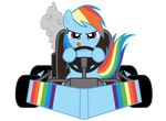 cool_colors equine female feral friendship_is_magic go_kart hasbro horse kart mammal my_little_pony pegasus plain_background pony rainbow_dash_(mlp) solo transparent_background unknown_artist wings 
