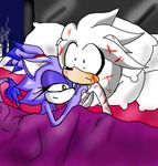  after_sex bed blanket blaze_the_cat cat claws feline female fur half-closed_eyes hedgehog male mammal pillow ponytail purple purple_fur rough_sex scar scratch sega sex shocked silver_the_hedgehog sonic_(series) straight tail the_morning_after unknown_artist white white_fur yellow_eyes 