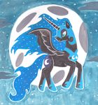  alicorn cool_colors cutie_mark equine female feral friendship_is_magic hasbro horn horse mammal moon my_little_pony night nightmare_moon_(mlp) nighttime pegacorn solo stars unknown_artist winged_unicorn wings 