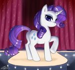  blue_eyes butt cutie_mark equine female feral friendship_is_magic hair hasbro horn horse john_joseco long_hair mammal my_little_pony pony purple_hair rarity_(mlp) runway short_hair solo unicorn 