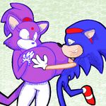  big_breasts blaze_the_cat blue breasts cat cool_colors duo eyes_closed feline female fur grope hedgehog holding_breasts huge_breasts mammal ponytail purple purple_fur sega sonic_(series) sonic_the_hedgehog tail topless unknown_artist yellow_eyes 