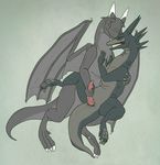  dinosaur dragon eyes_closed gay handjob holding hug male masturbation raptor scalie shy tail whiro wings 