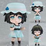  black_hair blush chibi eyebrows eyes_closed female figure gradient_eyes hat multicolored_eyes photo shiina_mayuri short_hair steins;gate 